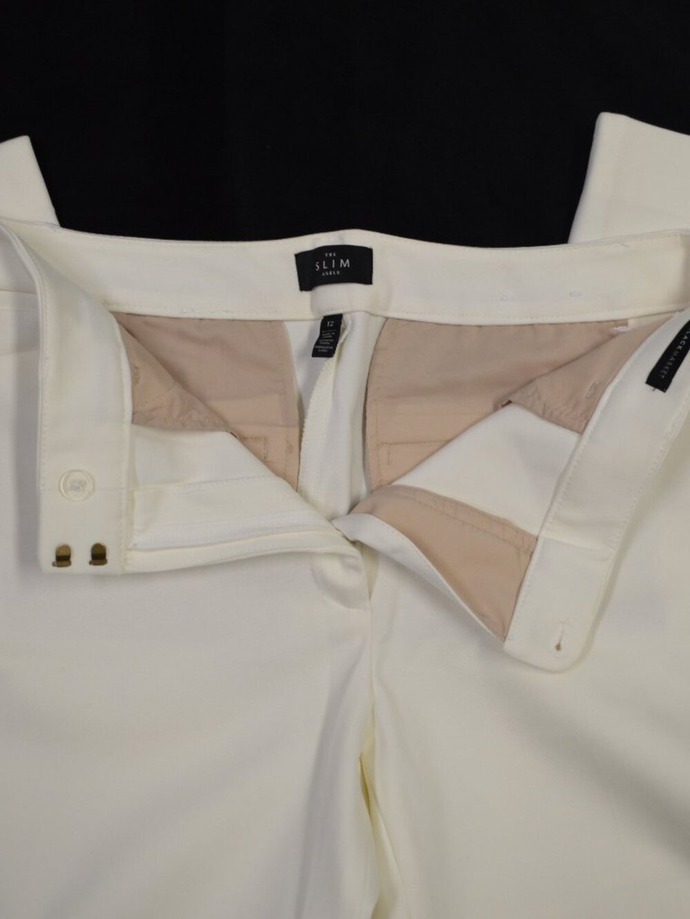 Women’s White House Black Market Slim Ankle Stretch Pants Size 12 White
